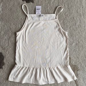 🆕 J. Crew Factory Ivory Peplum Tank Women size XXS